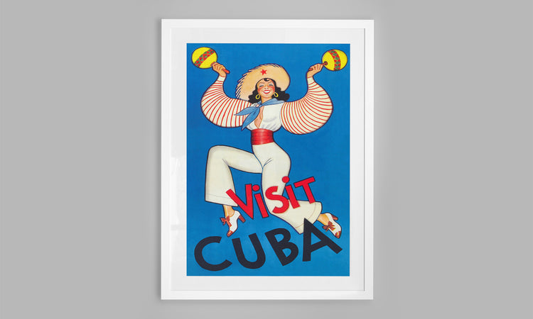 Visit Cuba Vintage Travel Poster