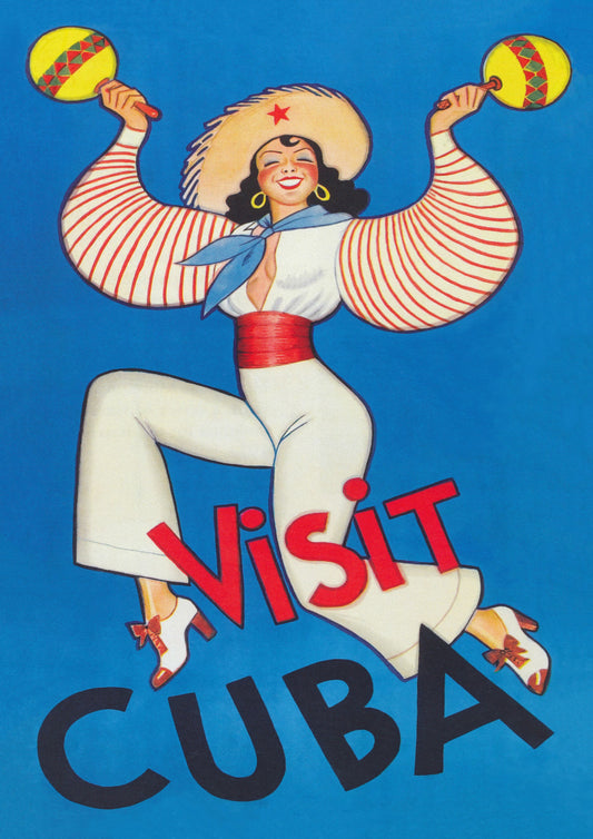 Visit Cuba Vintage Travel Poster