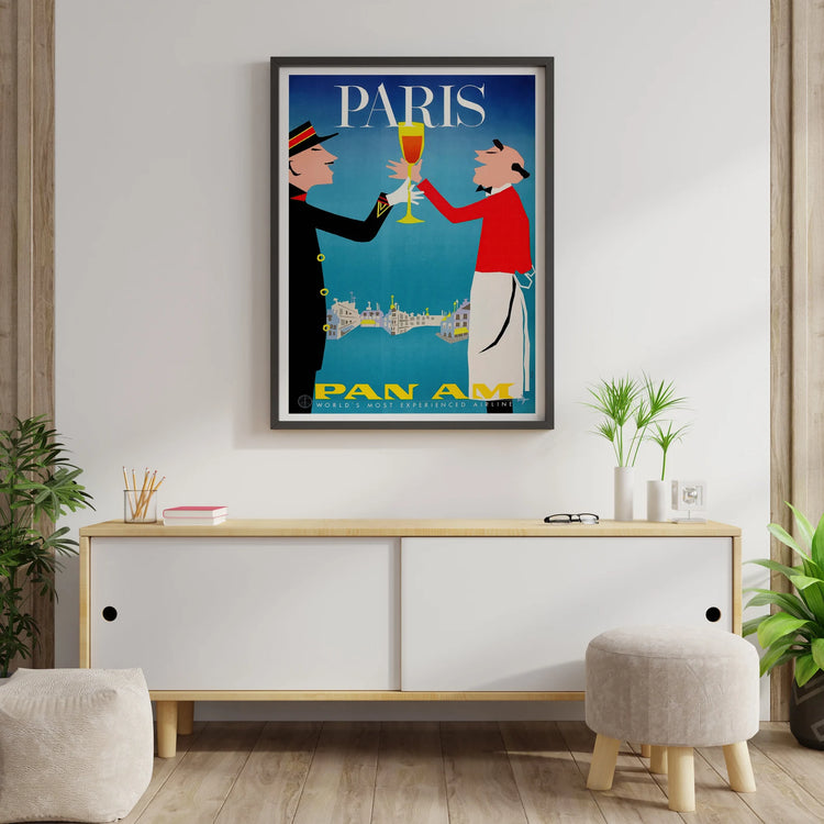 Paris, France - Pan Am Poster (1950's)