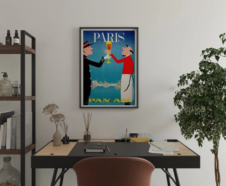 Paris, France - Pan Am Poster (1950's)