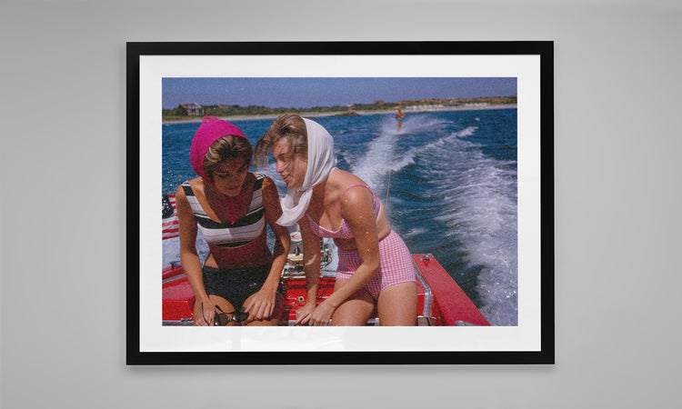 Waterskiing in Newport, Rhode Island (1960's). Grainy Effect on Print.