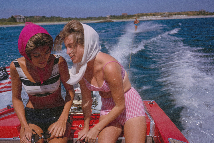 Waterskiing in Newport, Rhode Island (1960's). Grainy Effect on Print.